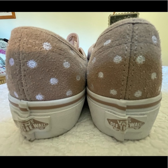 Brand new blush pink polka dot platform suede VANS - Picture 2 of 6
